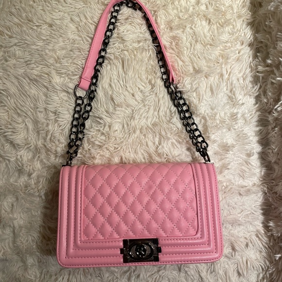 Nwt Pink Quilted Bag - Picture 1 of 8